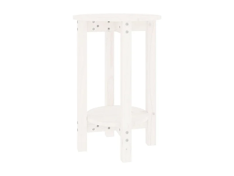 Table basse Blanc Ø 40x60 Bois massif de pin