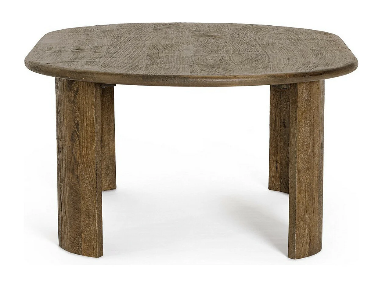 Table basse ovale en bois massif Orinda 130cm-Couleur Marron