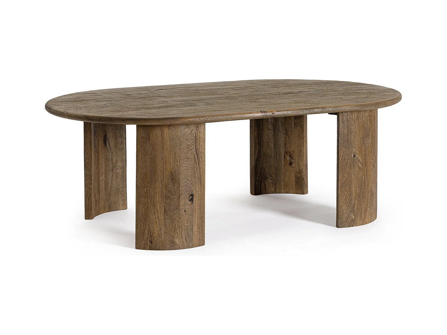 Table basse ovale en bois massif Orinda 130cm-Couleur Marron