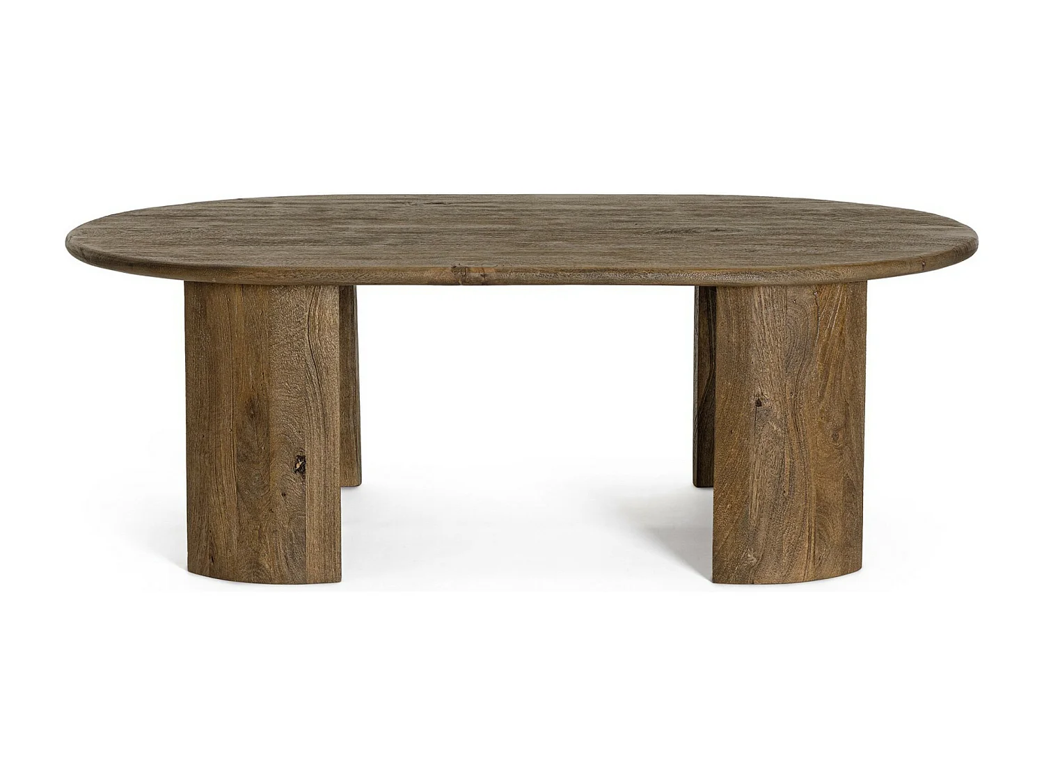 Table basse ovale en bois massif Orinda 130cm-Couleur Marron