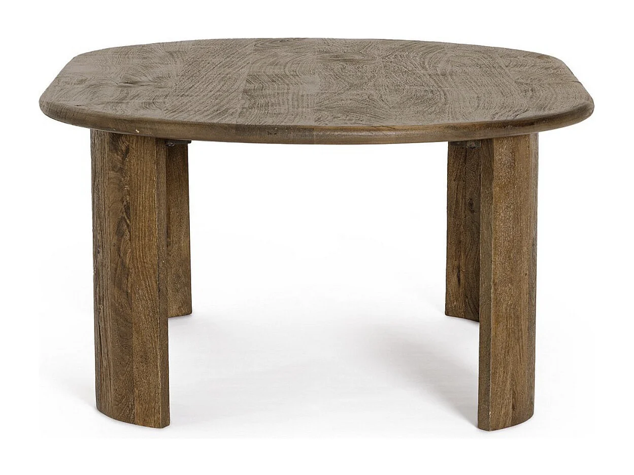 Table basse ovale en bois massif Orinda 130cm-Couleur Marron