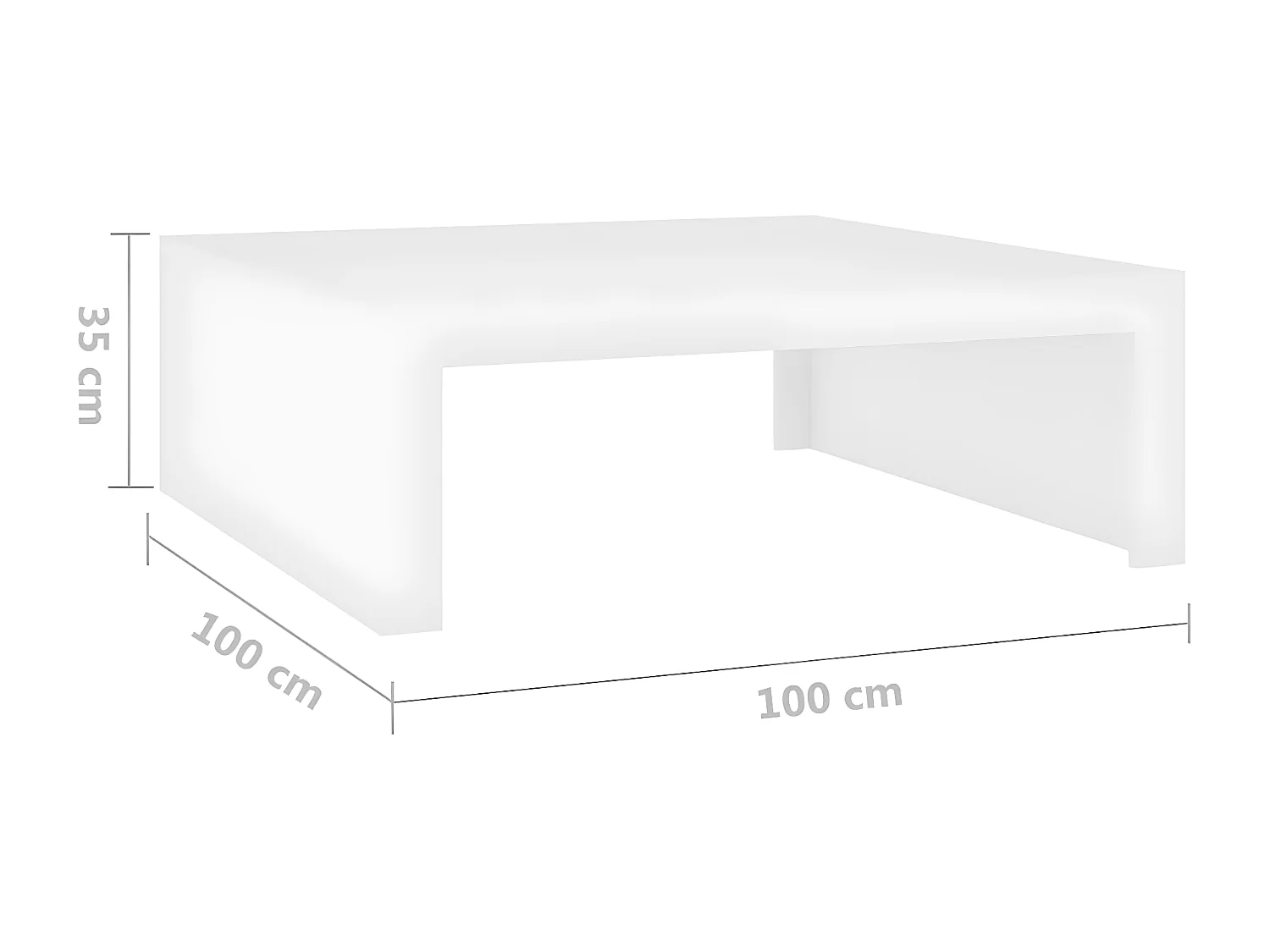 Table basse Blanc 100x100x35 2