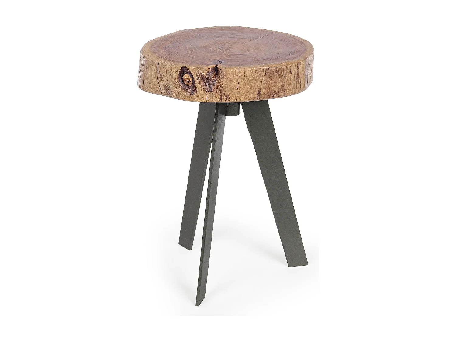 Table d'appoint ronde bois acacia naturel Denia - Lot de 2
