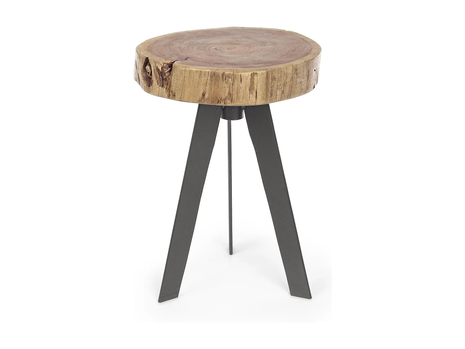 Table d'appoint ronde bois acacia naturel Denia - Lot de 2