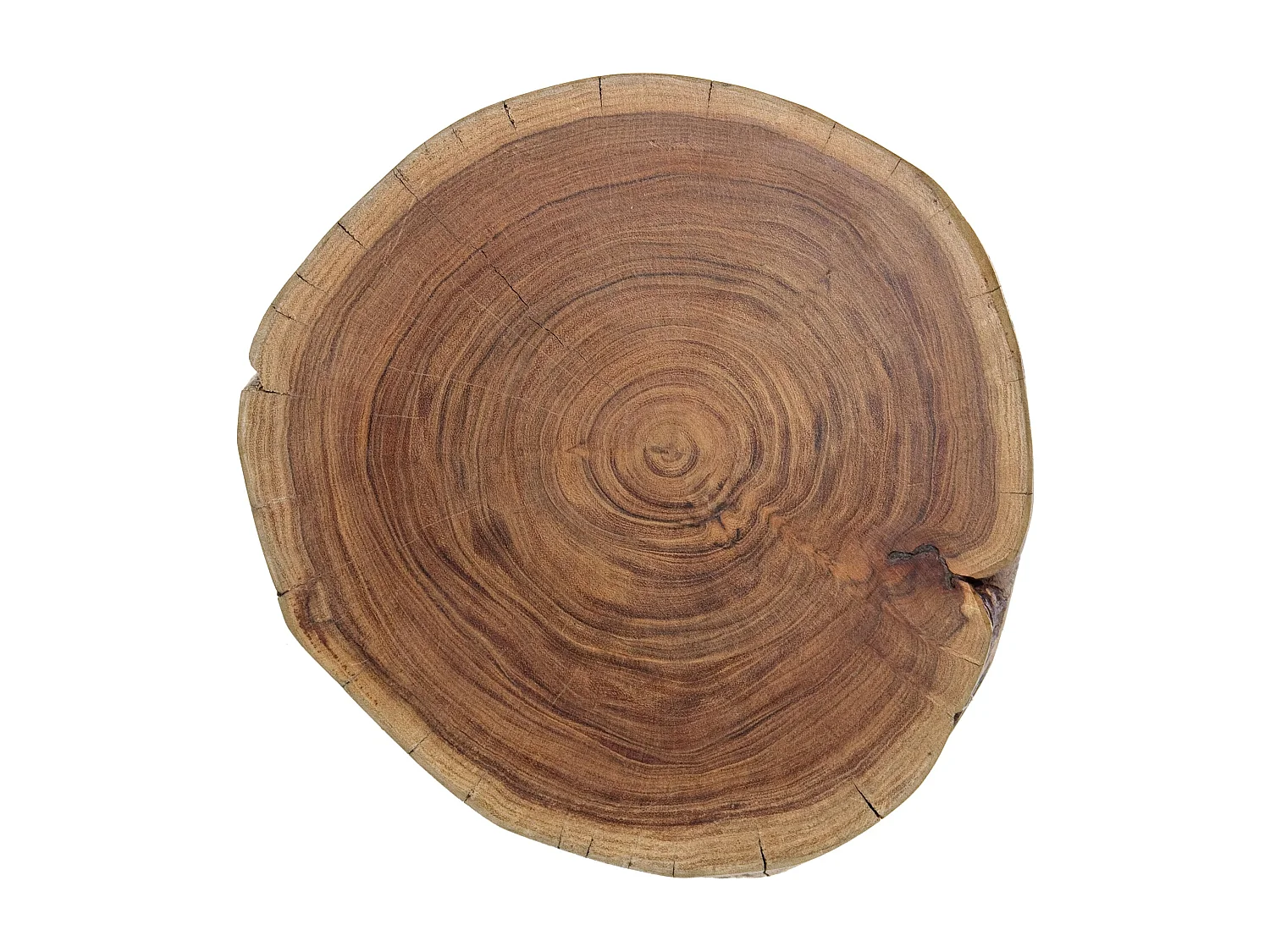 Table d'appoint ronde bois acacia naturel Denia - Lot de 2