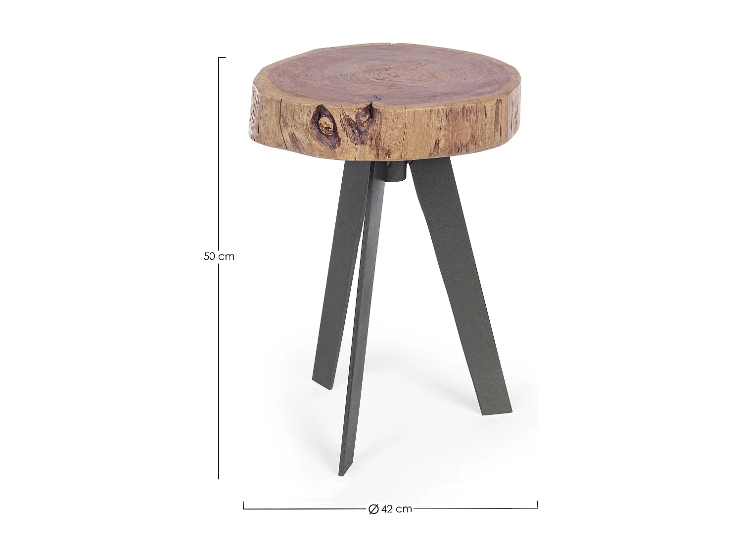 Table d'appoint ronde bois acacia naturel Denia - Lot de 2