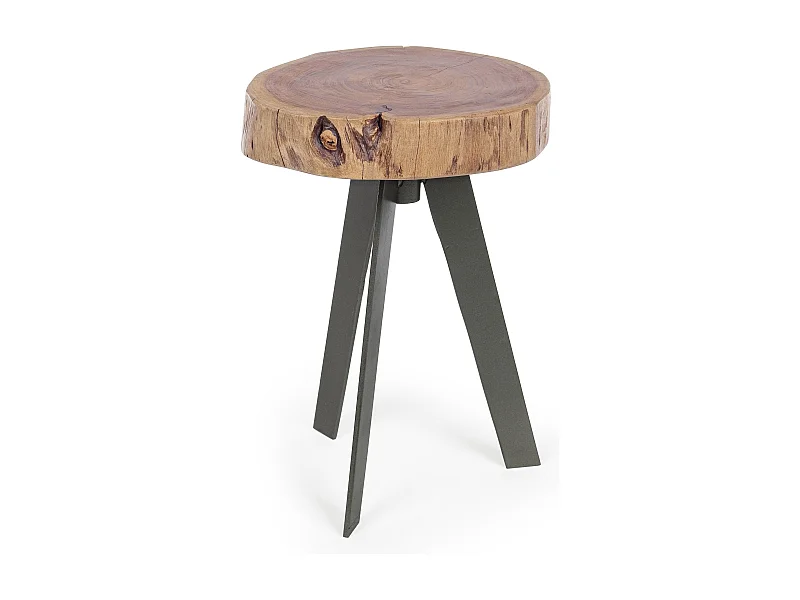 Table d'appoint ronde bois acacia naturel Denia - Lot de 2