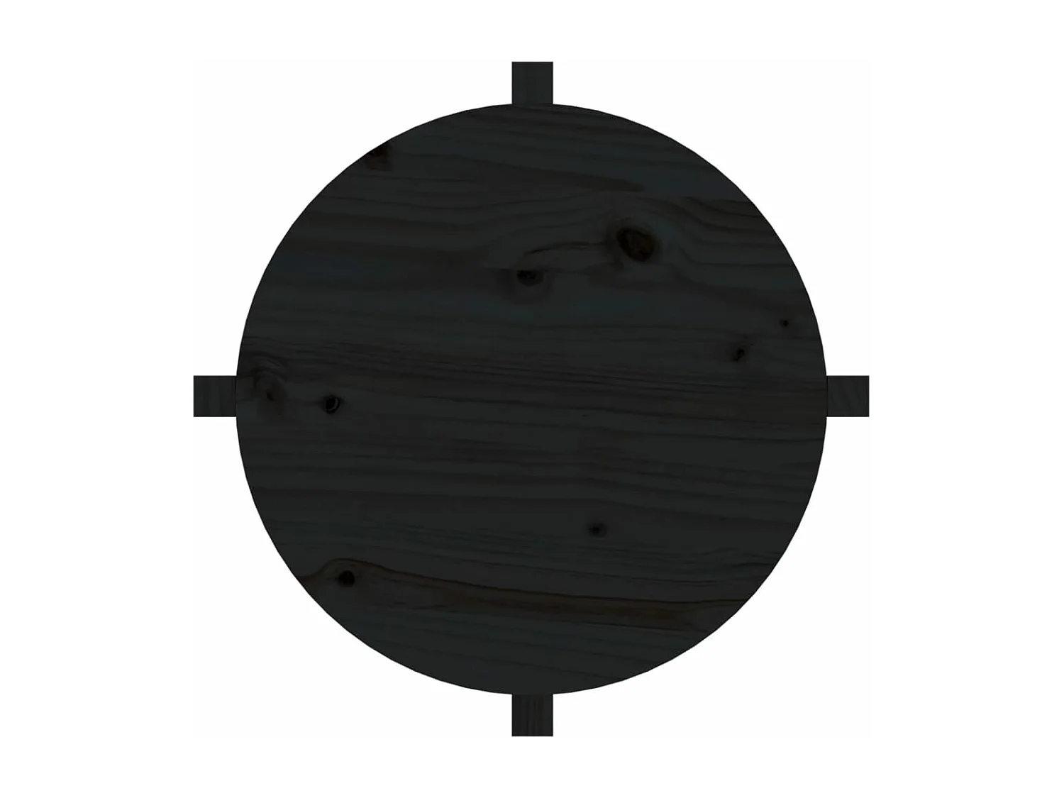 Table basse Noir Ø 62,5x45 Bois massif de pin