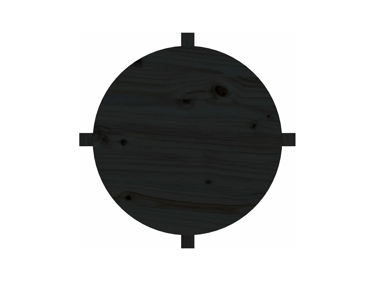 Salontafel Ø 62,5x45 cm massief grenenhout zwart