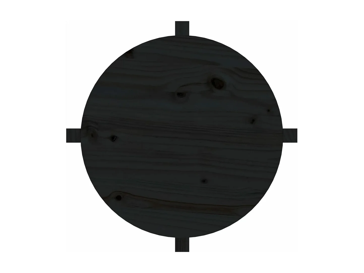 Table basse Noir Ø 62,5x45 Bois massif de pin