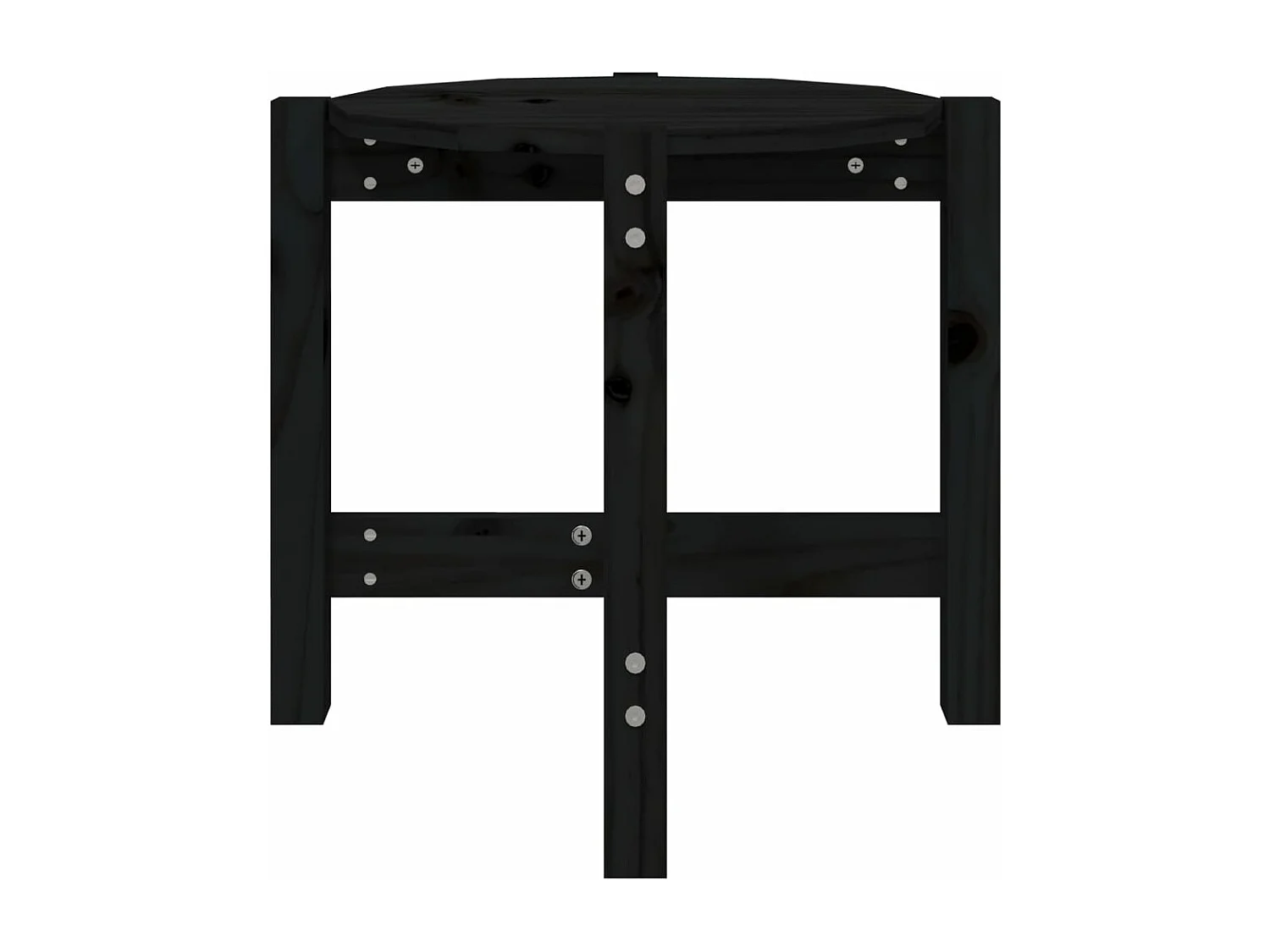 Table basse Noir Ø 52,5x45 Bois massif de pin