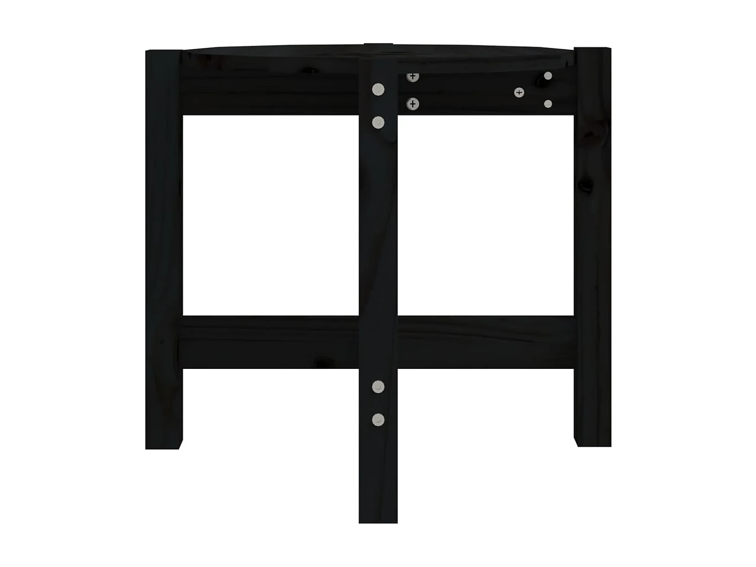 Table basse Noir Ø 52,5x45 Bois massif de pin