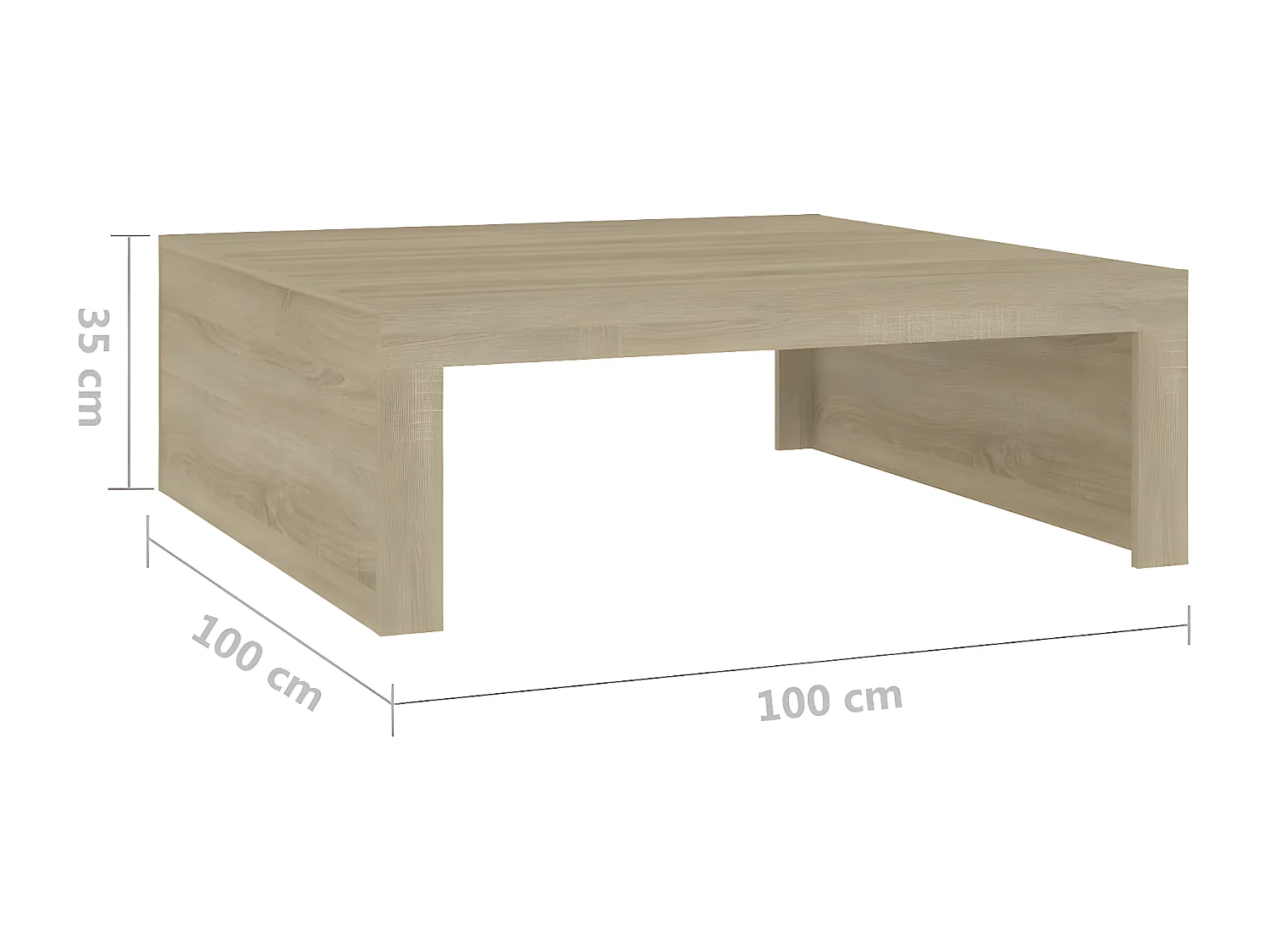 Table basse Chêne sonoma 100x100x35