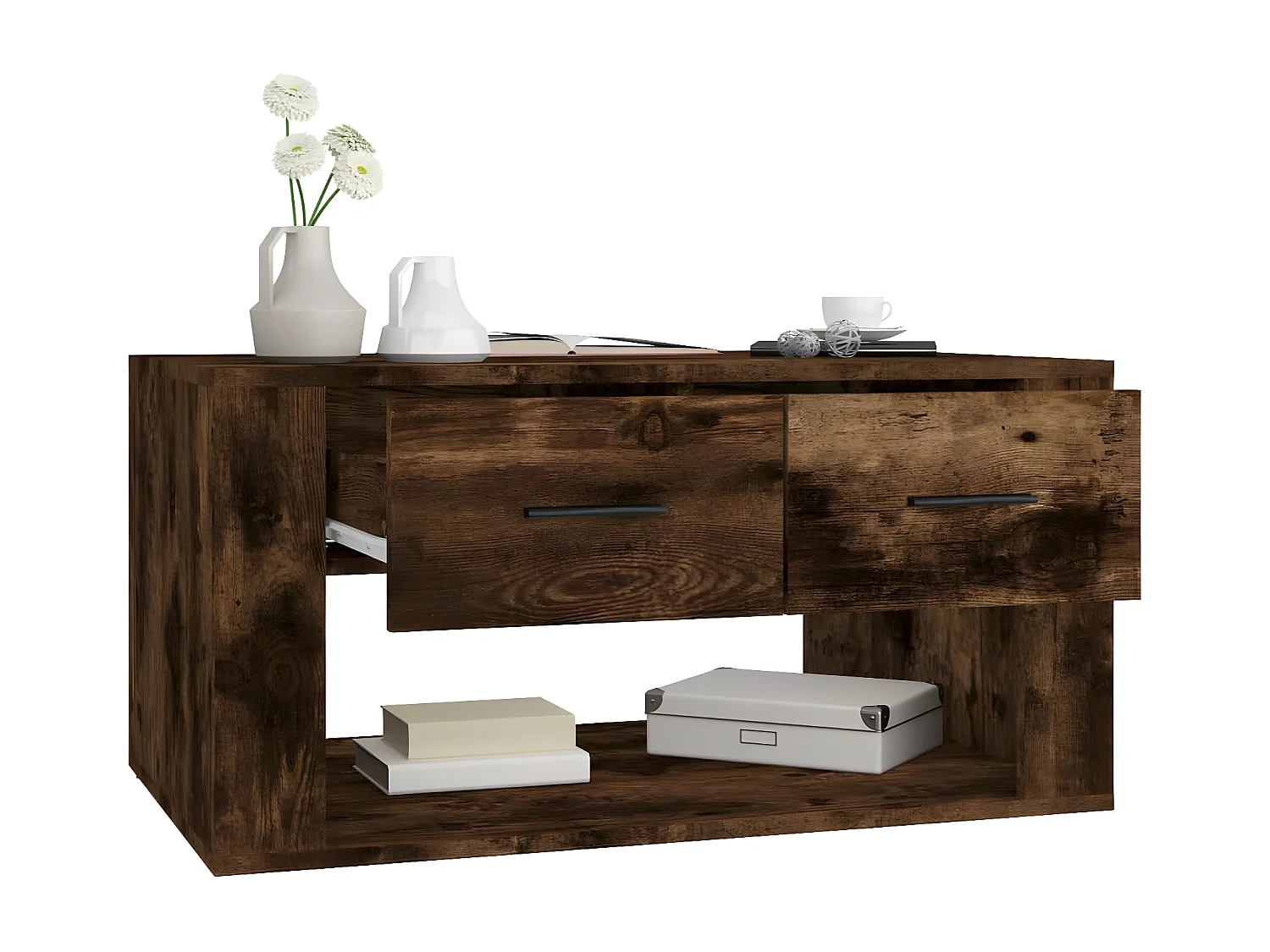 Table basse Chêne fumé 80x50x40 Bois d'ingénierie