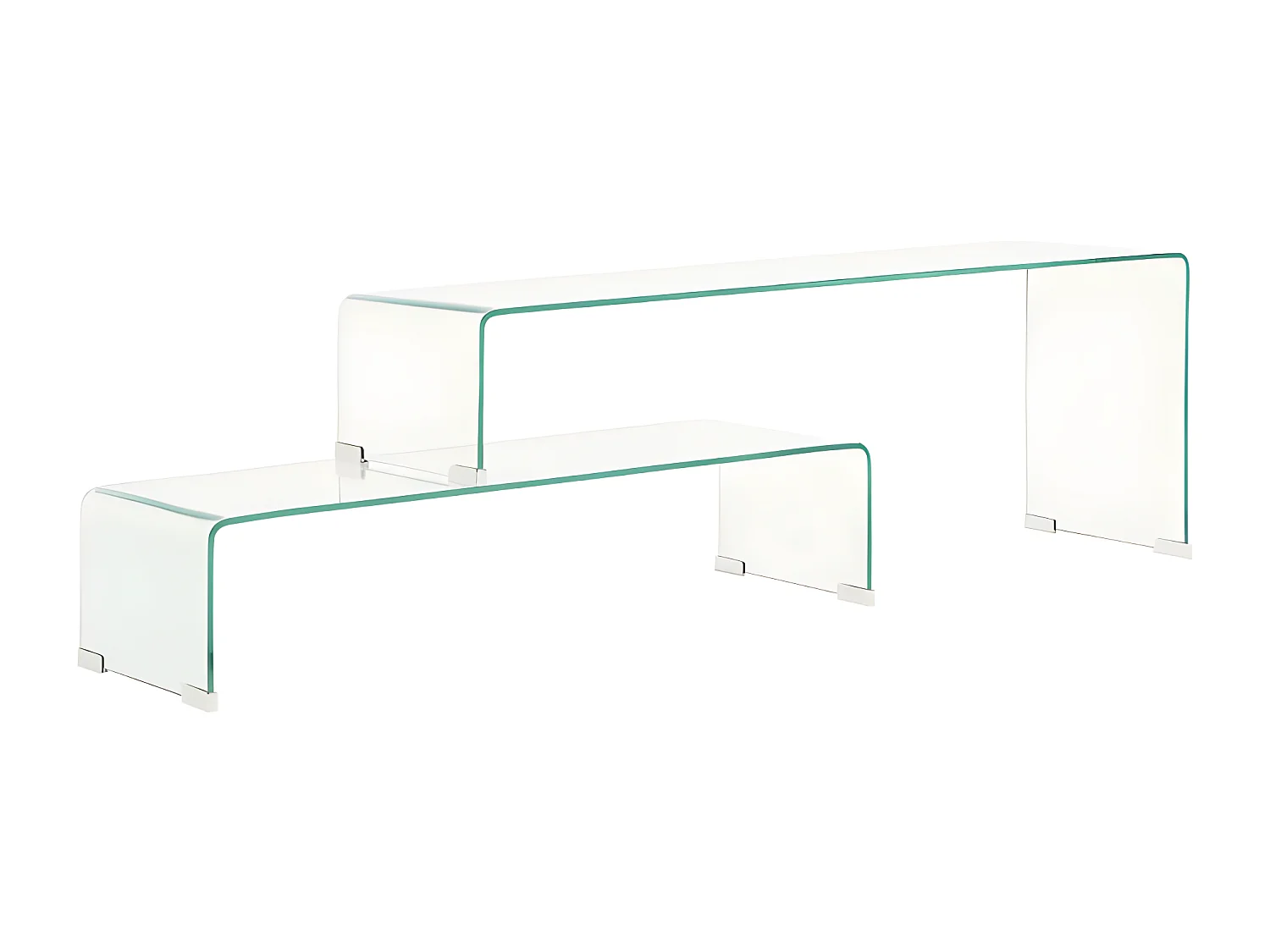 Table basse rectangulaire verre trempé transparent Niu
