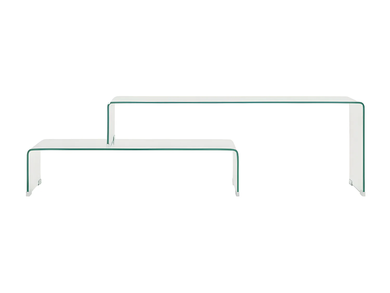 Table basse rectangulaire verre trempé transparent Niu