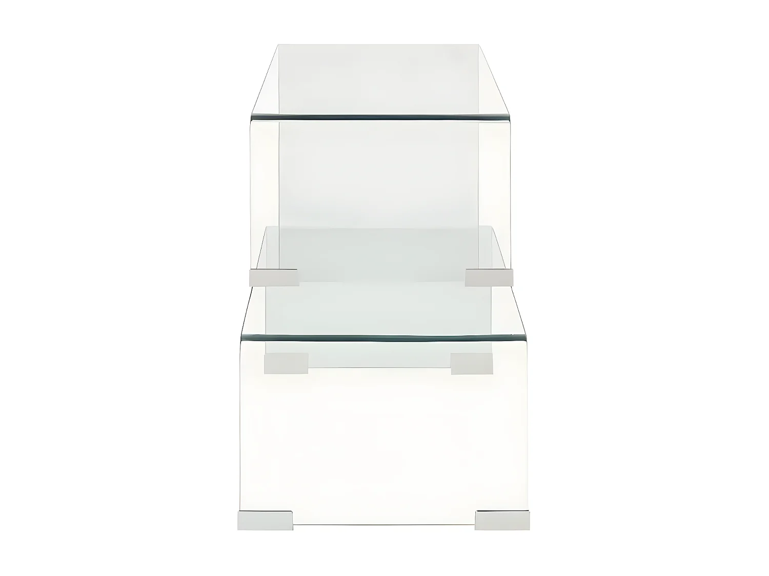 Table basse rectangulaire verre trempé transparent Niu