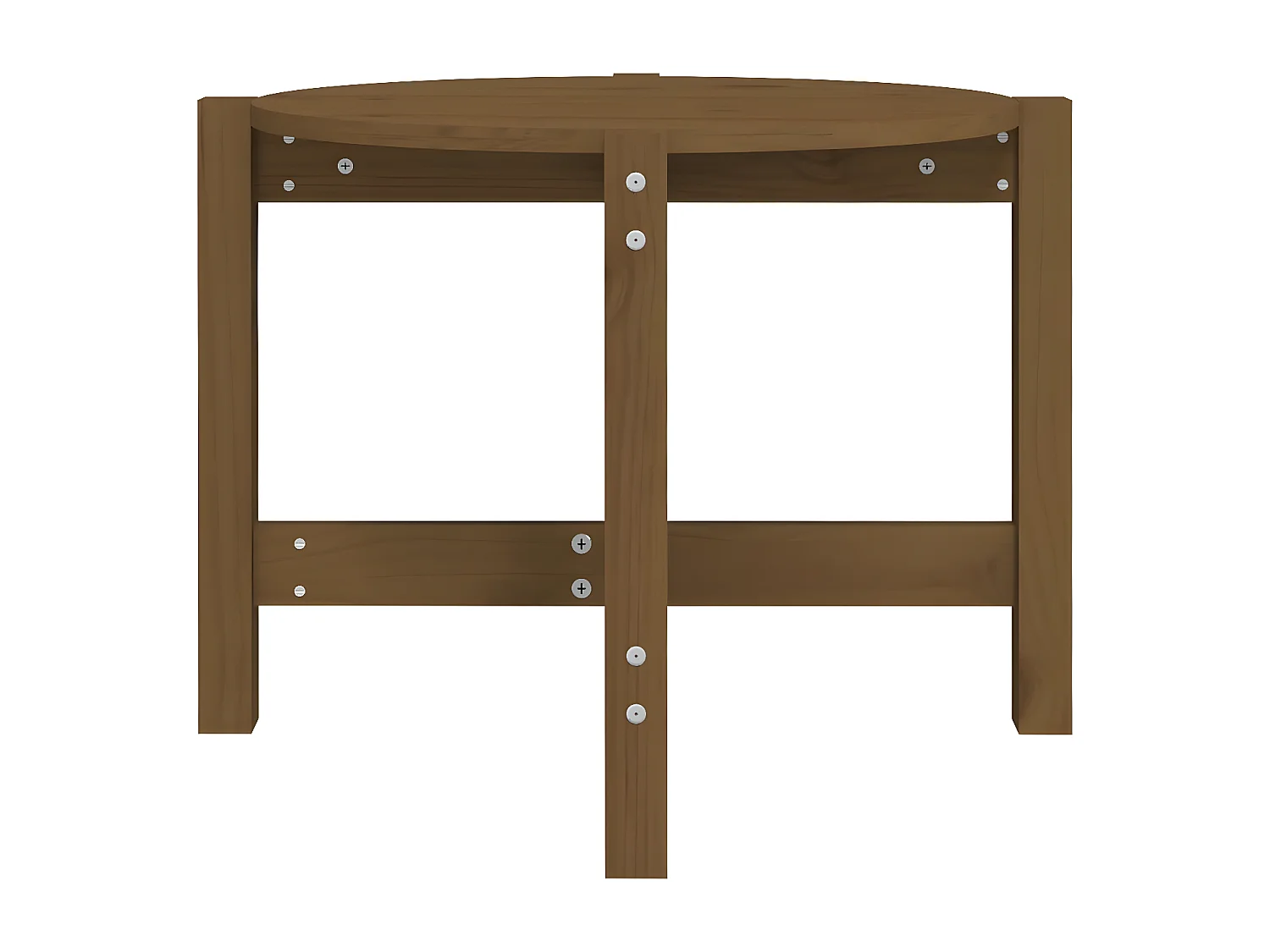 Table basse Marron miel Ø 62,5x45 Bois massif de pin