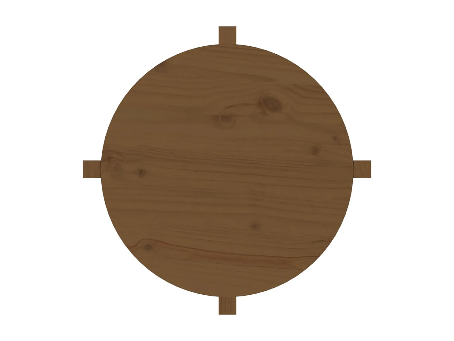 Table basse Marron miel Ø 62,5x45 Bois massif de pin