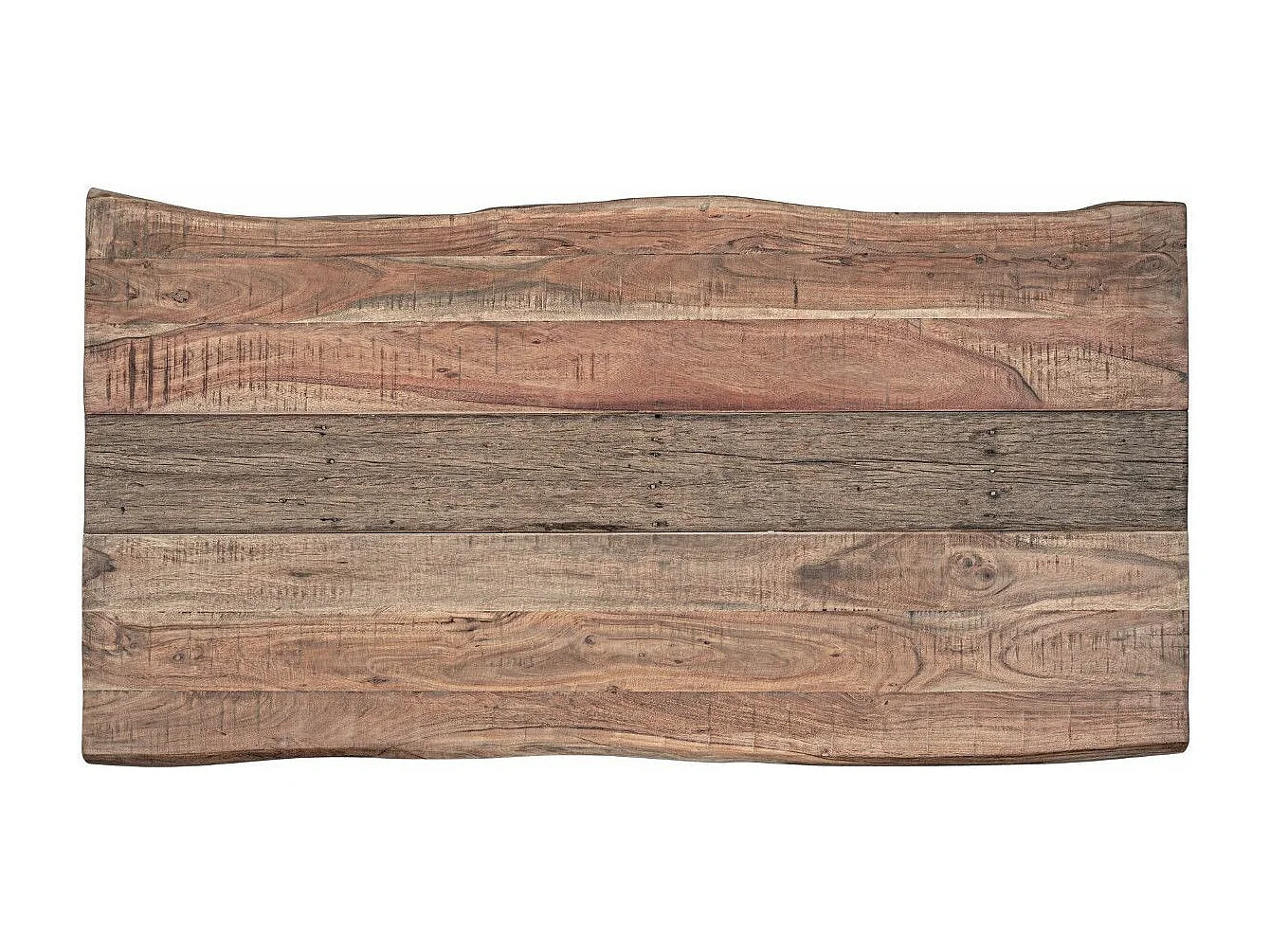 Table basse rectangulaire en bois d'acacia sur 2 pieds acier noir Natty 120cm