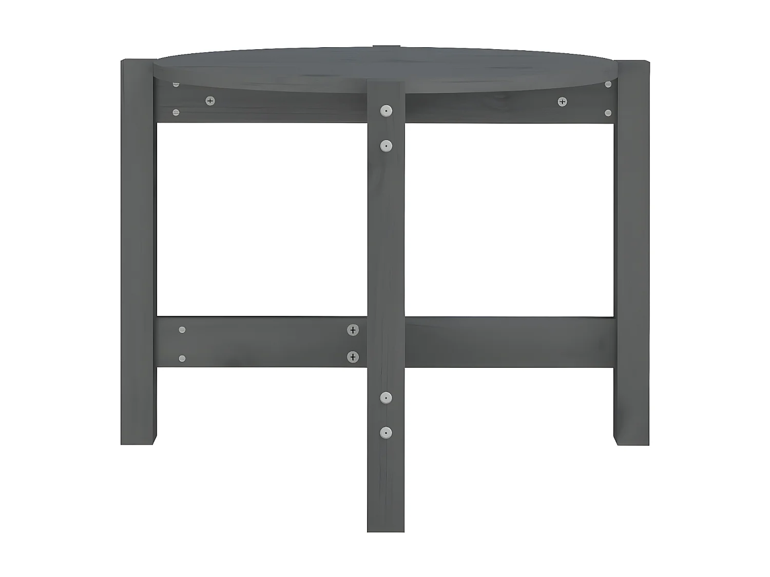 Table basse Gris Ø 62,5x45 Bois massif de pin