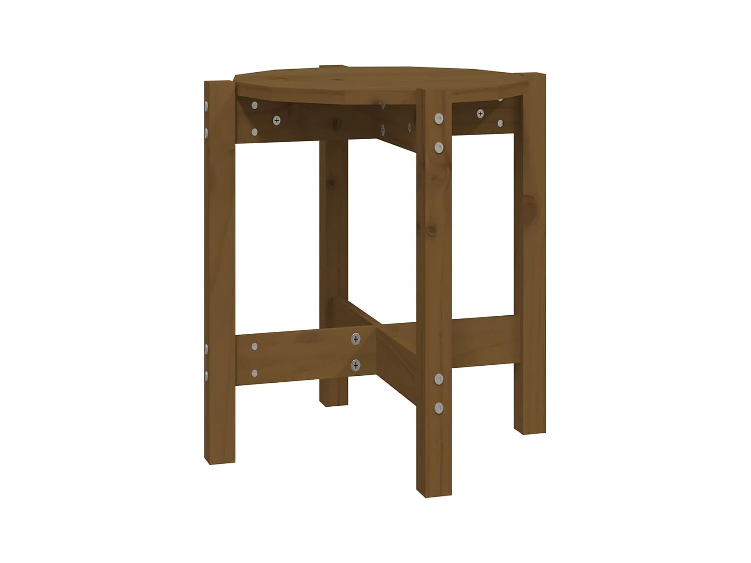 Table basse Marron miel Ø 42,5x45 Bois massif de pin