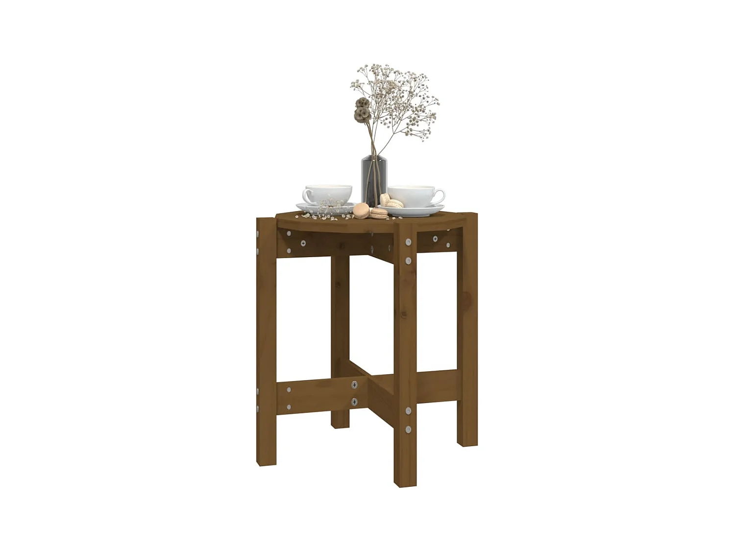Salontafel Ø 42,5x45 cm massief grenenhout honingbruin