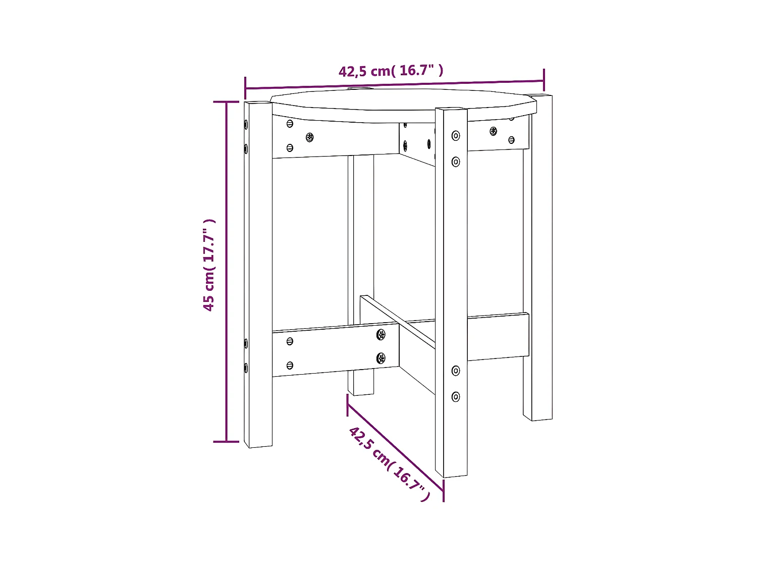 Salontafel Ø 42,5x45 cm massief grenenhout honingbruin