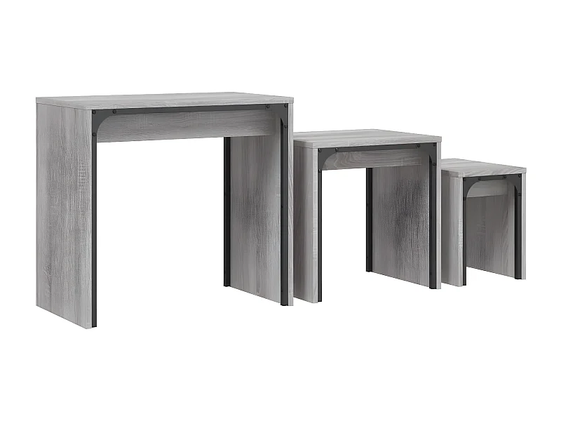 Tables basses gigognes 3 pcs sonoma gris bois d'ingénierie