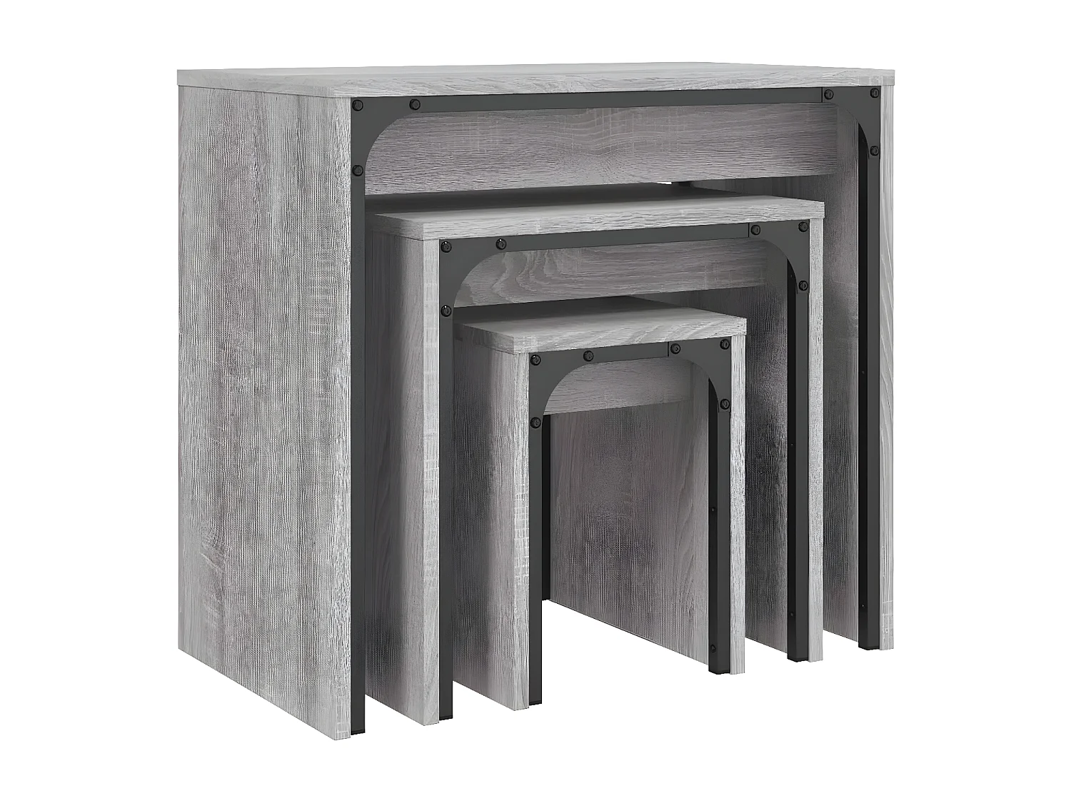 Tables basses gigognes 3 pcs sonoma gris bois d'ingénierie