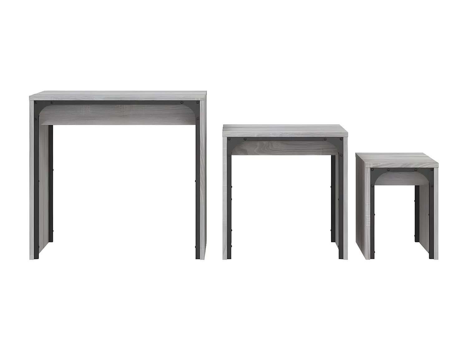 Tables basses gigognes 3 pcs sonoma gris bois d'ingénierie