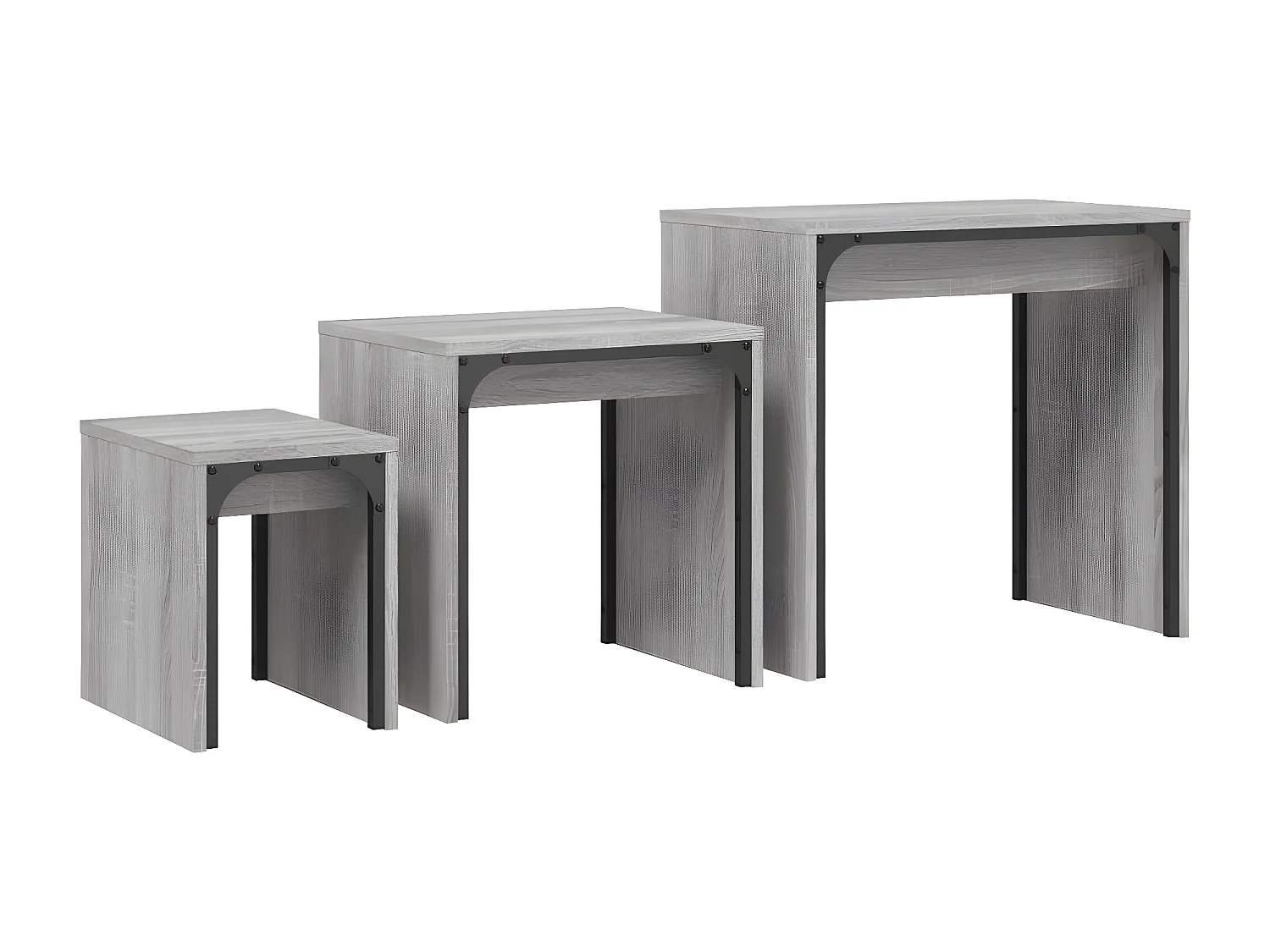 Tables basses gigognes 3 pcs sonoma gris bois d'ingénierie