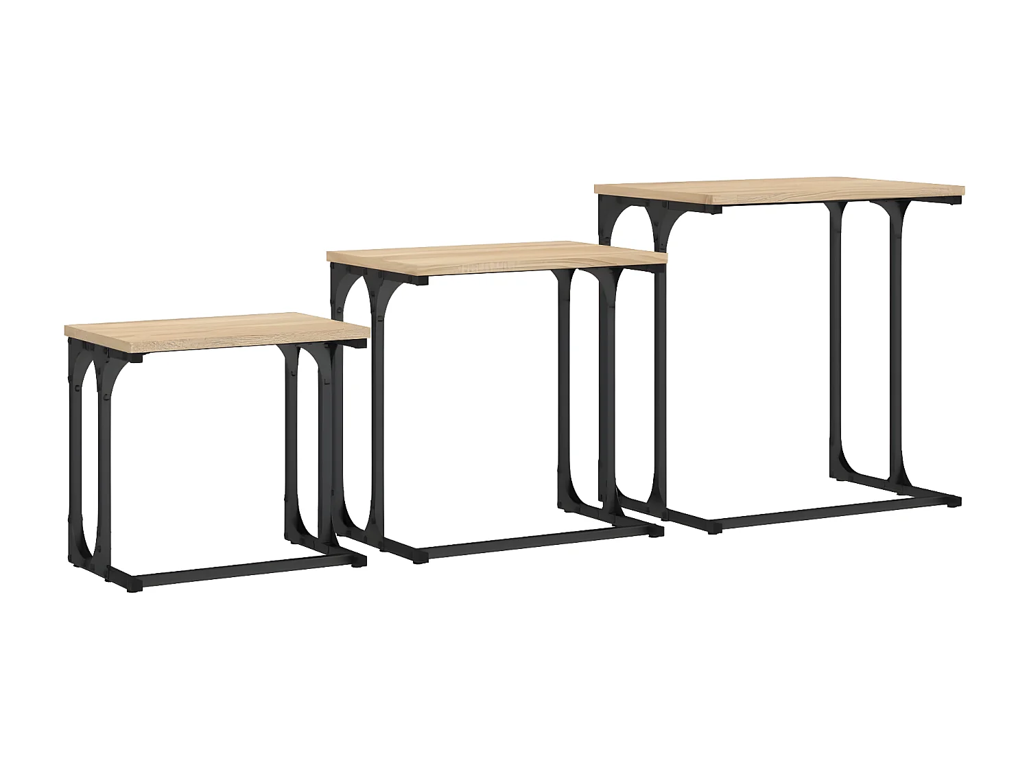 Tables basses gigognes 3 pcs chêne sonoma bois d'ingénierie