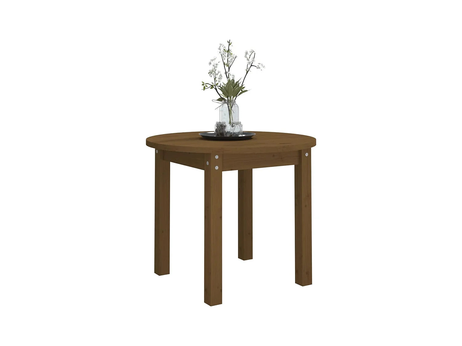 Table basse Marron miel Ø 55x45 Bois massif de pin