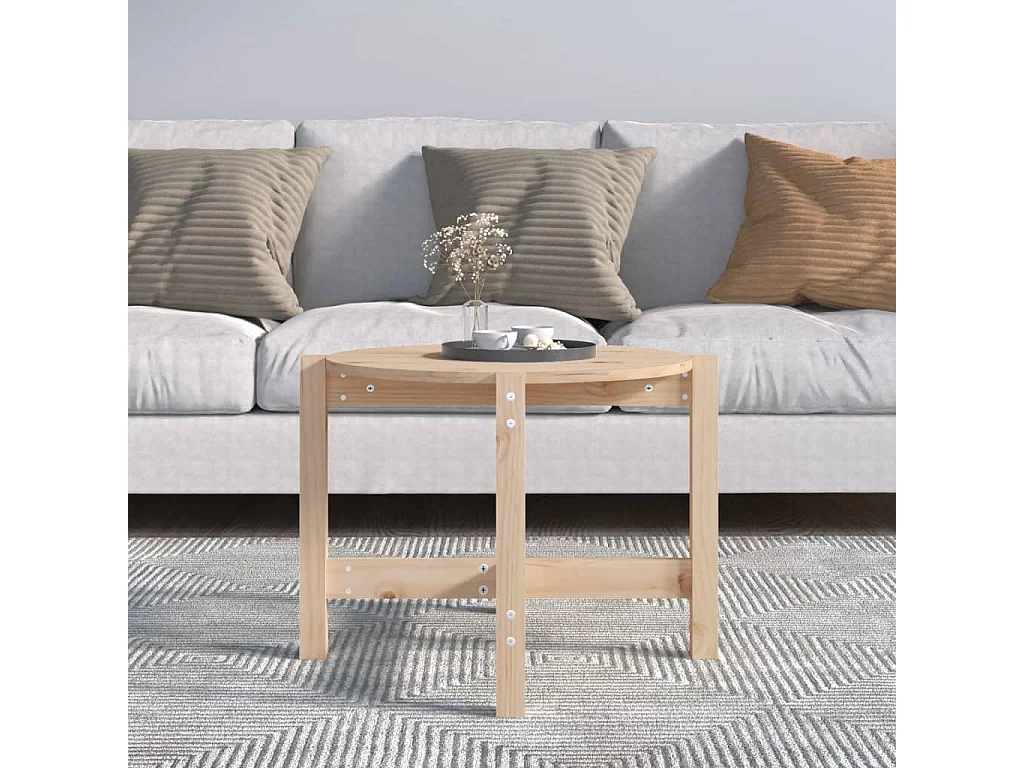 Table basse Ø 62,5x45 Bois massif de pin