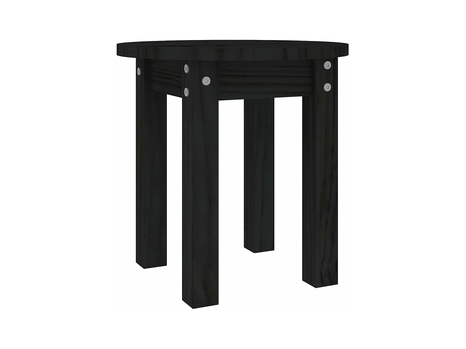 Table basse Noir Ø 35x35 Bois massif de pin