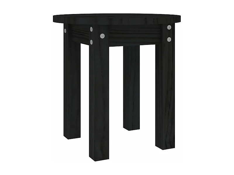 Table basse Noir Ø 35x35 Bois massif de pin