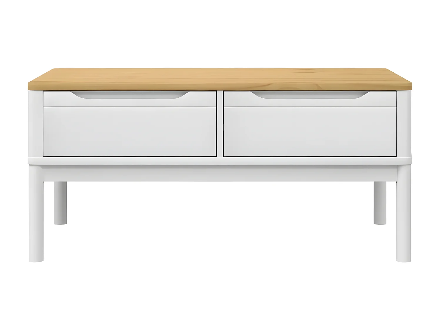 Table basse FLORO blanc 99x55,5x45 bois massif de pin