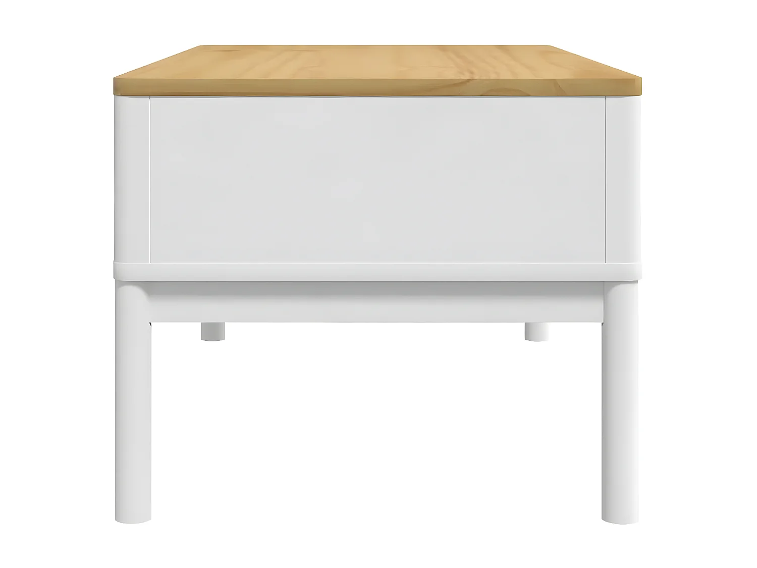 Table basse FLORO blanc 99x55,5x45 bois massif de pin