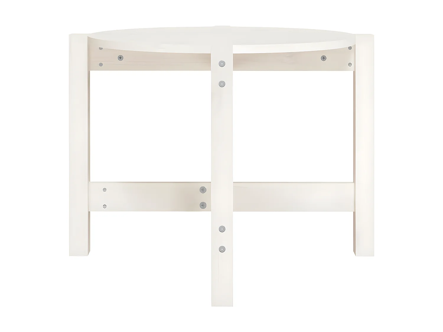 Table basse Blanc Ø 62,5x45 Bois massif de pin