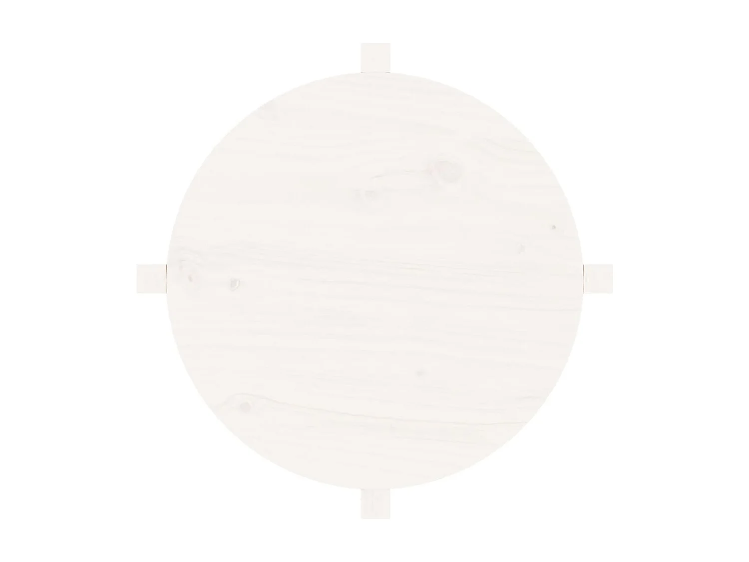 Table basse Blanc Ø 62,5x45 Bois massif de pin