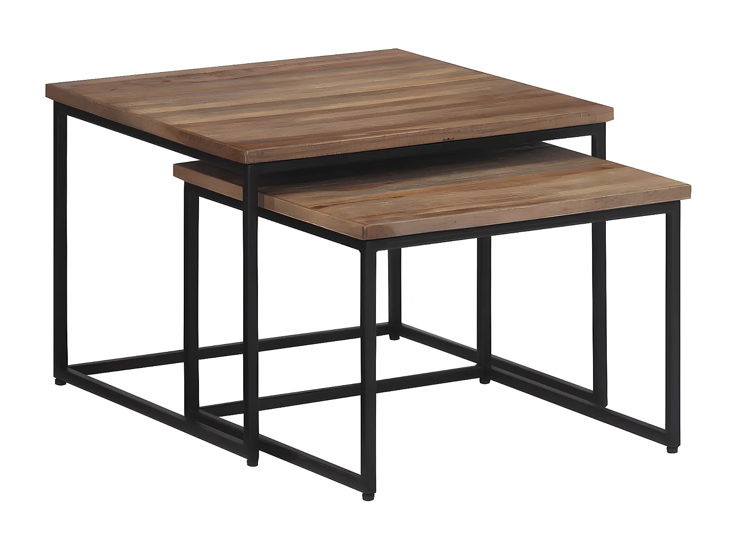 Tables basses gigognes 2 pcs bois massif de teck