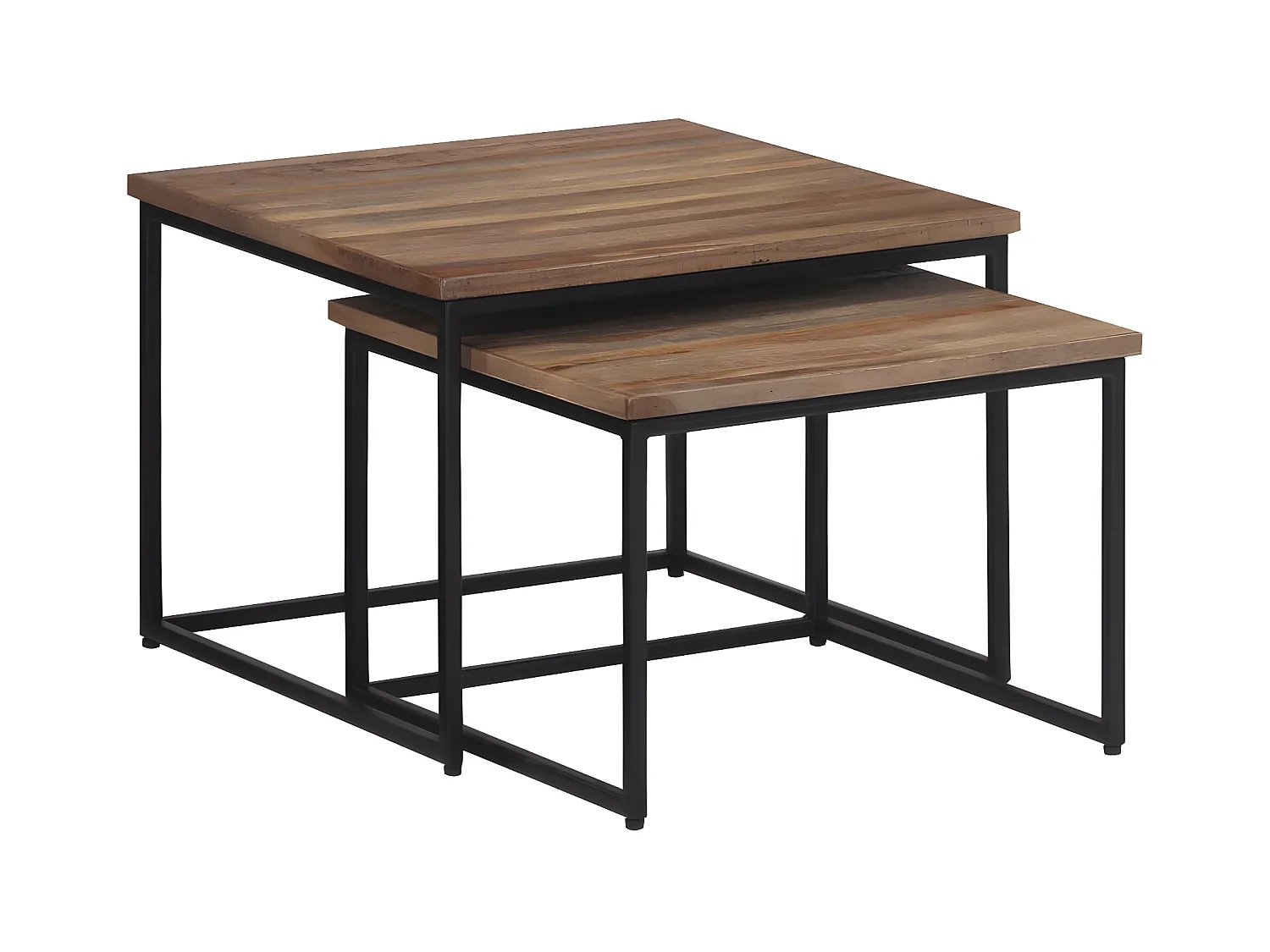 Tables basses gigognes 2 pcs bois massif de teck