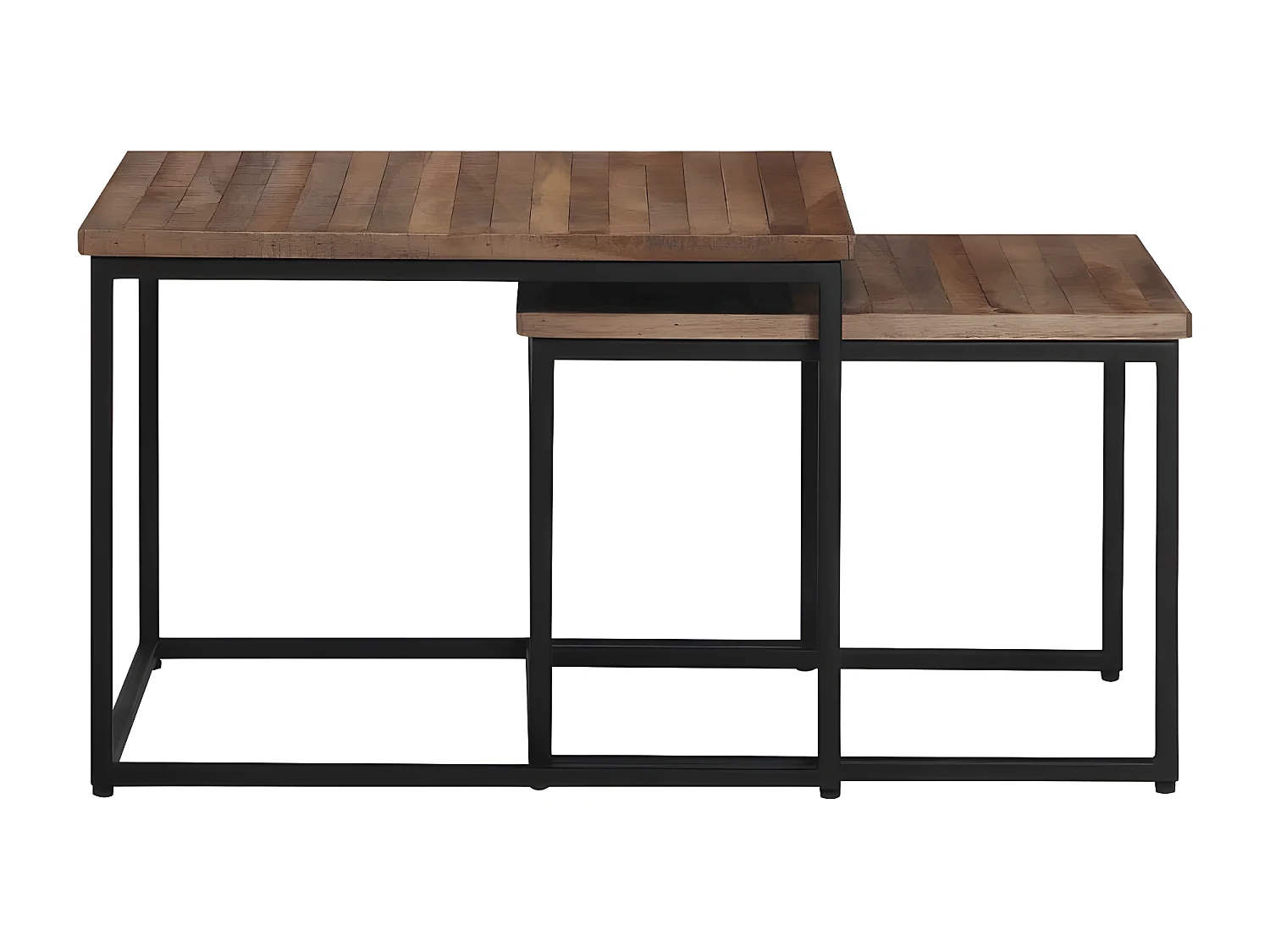 Tables basses gigognes 2 pcs bois massif de teck