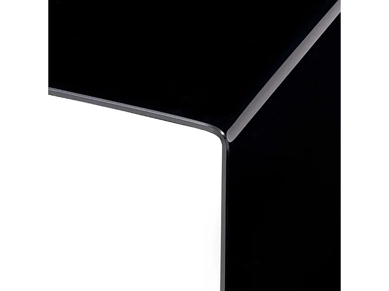 Table basse carrée verre trempé noir Shaimi