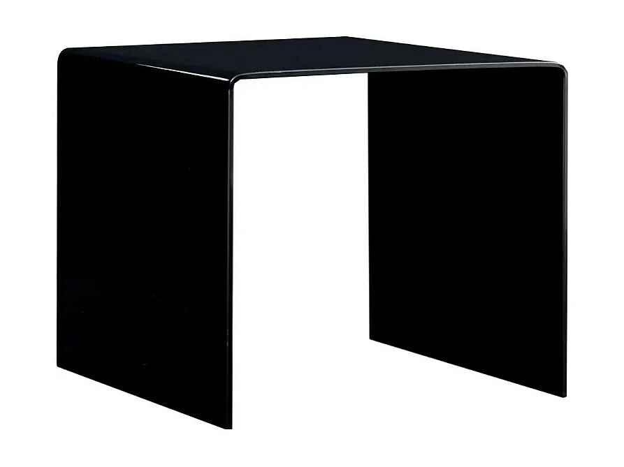 Mesa de centro de vidrio templado negro 50x50x45 cm