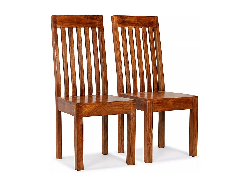 Lot de 2 chaises en bois d'acacia Rukla