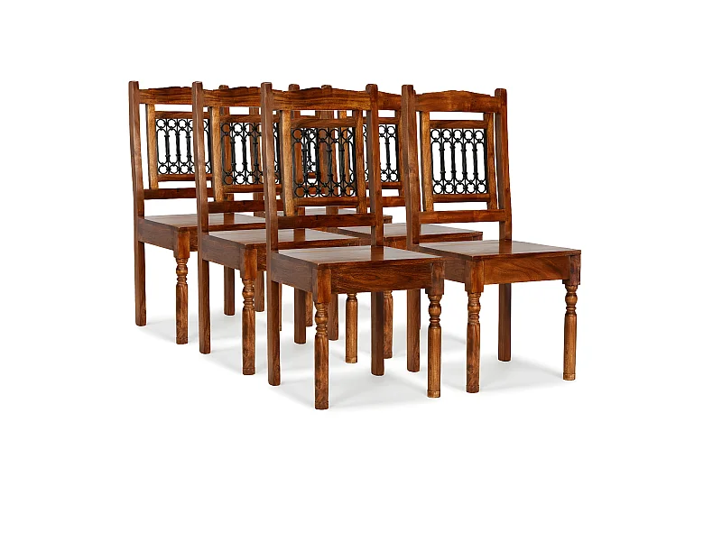 Chaise de salle à manger 6 pcs Bois massif avec finition Sesham