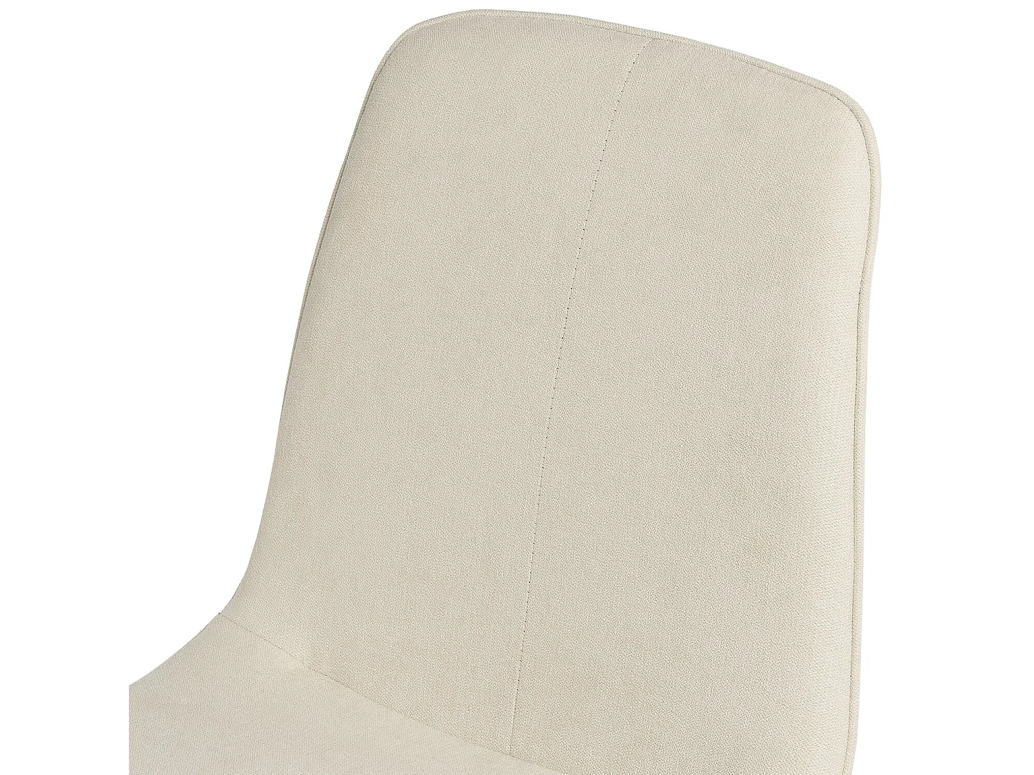 Chaise en tissu avec pieds en métal noir Klara – Lignes incurvées et élégance intemporelle-Couleur Beige clair