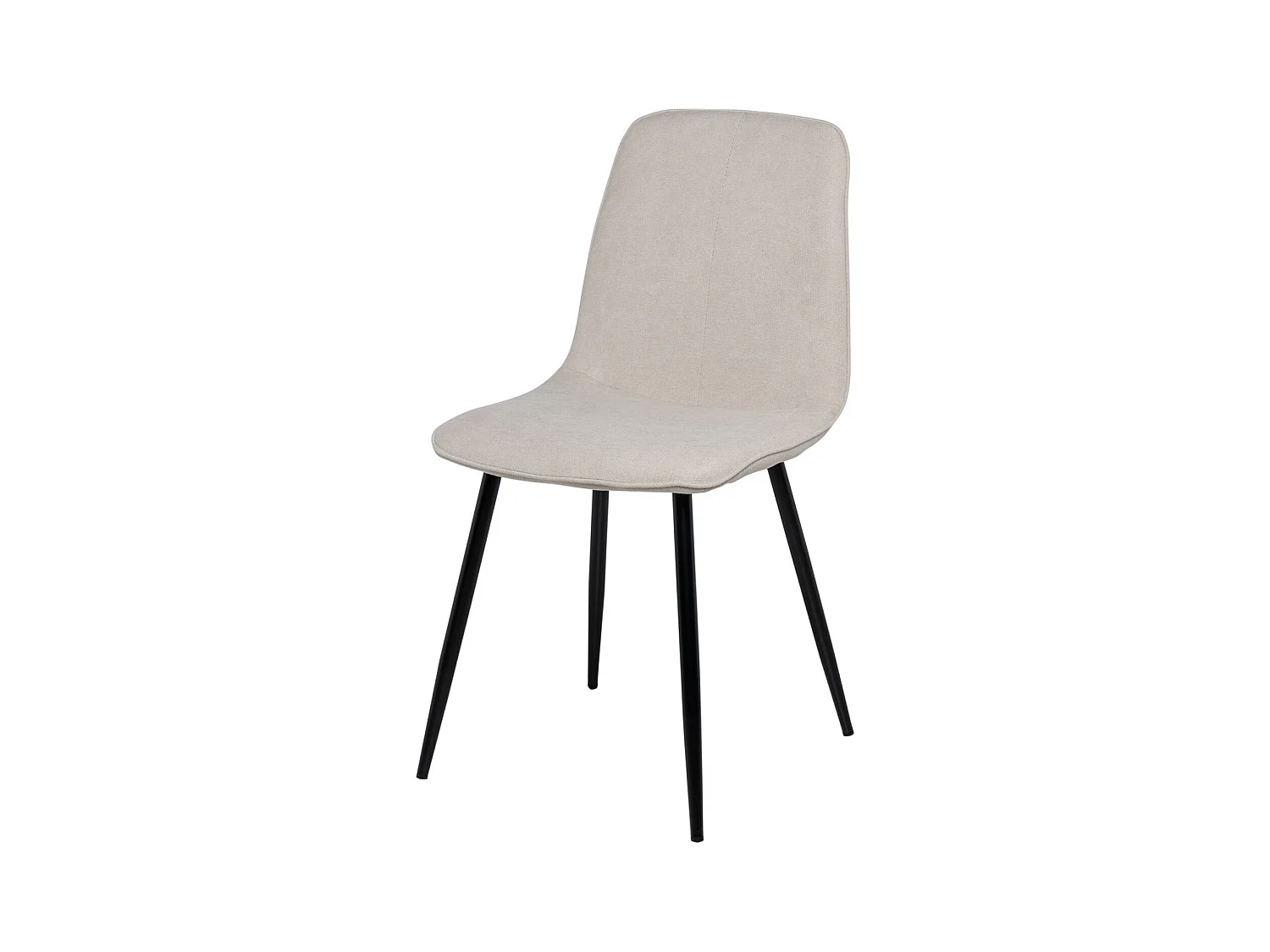 Chaise en tissu avec pieds en métal noir Klara – Lignes incurvées et élégance intemporelle-Couleur Beige clair